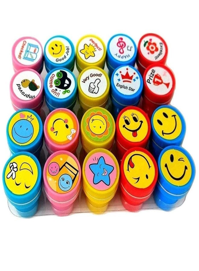 RKZ® 20 Piece Stamps for Kids Emoji and Motivation Reward Art Teachers Students Birthday Gift Craft Scrapbooking - Image 1